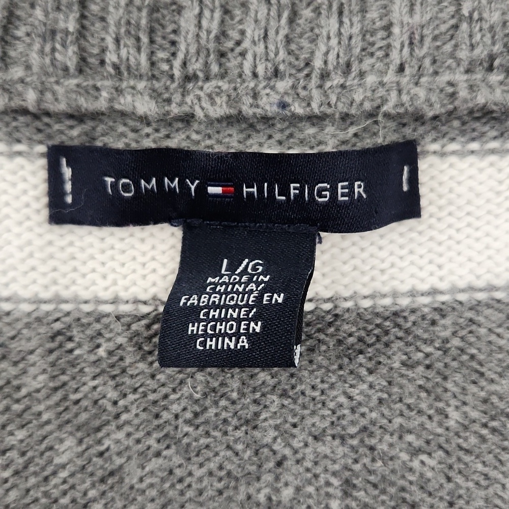 Tommy Hilfiger pullover women's striped sweater cardigan size L - Picture 7 of 13